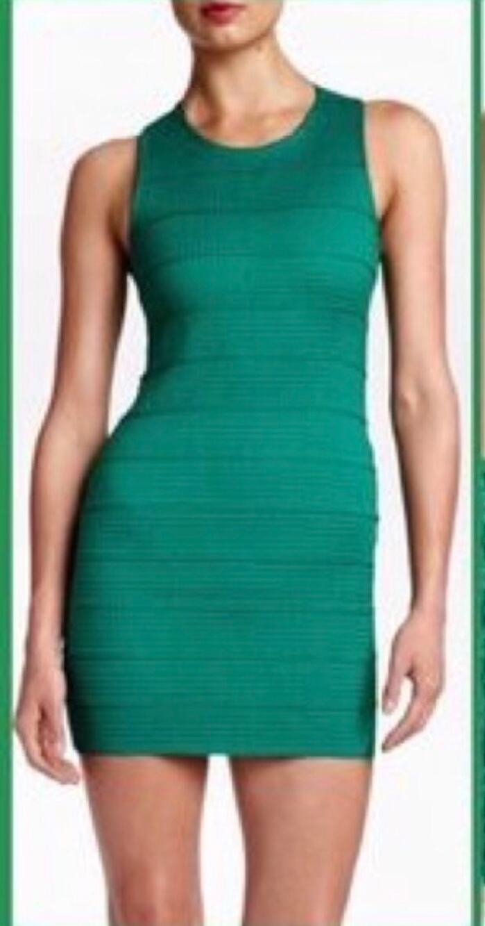 Devlin Kelly Green Textured Bandage Dress